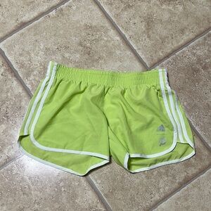 Adidas Capable of Greatness Women's 4” Inseam Lime Green Athletic Shorts, Large
